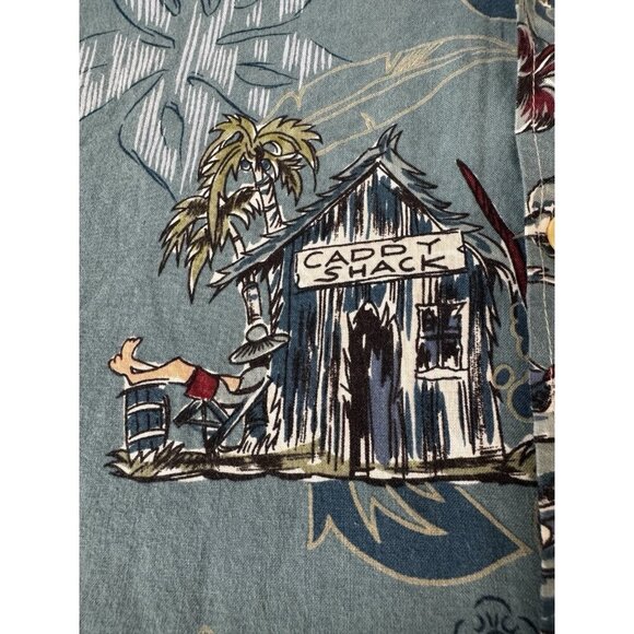 VTG Johnny Cotton Mens L Blue Button Down Shirt Caddy Shack Golf Pro USA Island - Picture 6 of 8